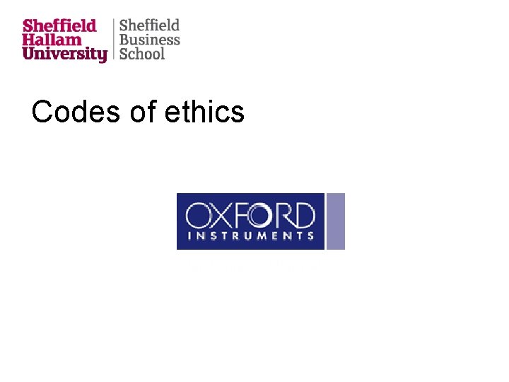 Codes of ethics 