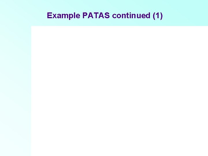 Example PATAS continued (1) 