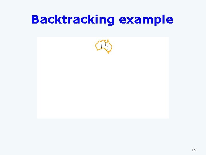 Backtracking example 16 Backtracking example 16