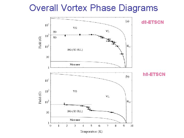 Overall Vortex Phase Diagrams d 8 -ETSCN h 8 -ETSCN 