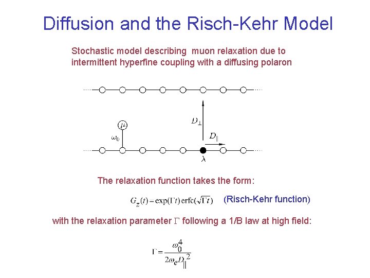 Diffusion and the Risch-Kehr Model Stochastic model describing muon relaxation due to intermittent hyperfine