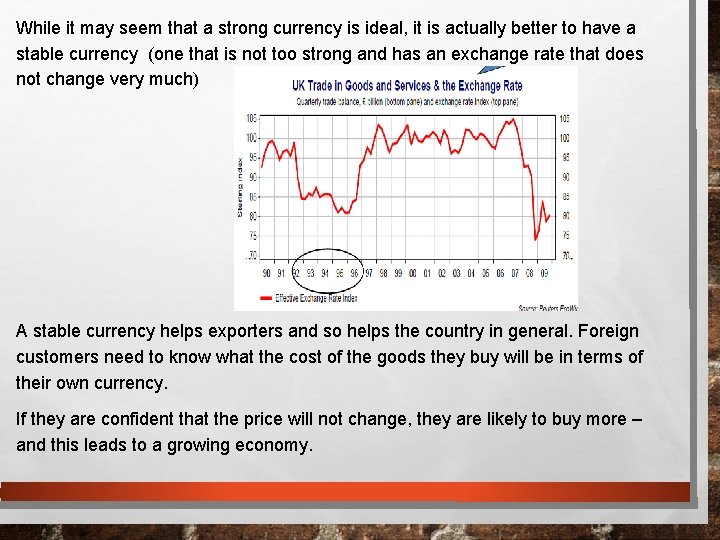 While it may seem that a strong currency is ideal, it is actually better