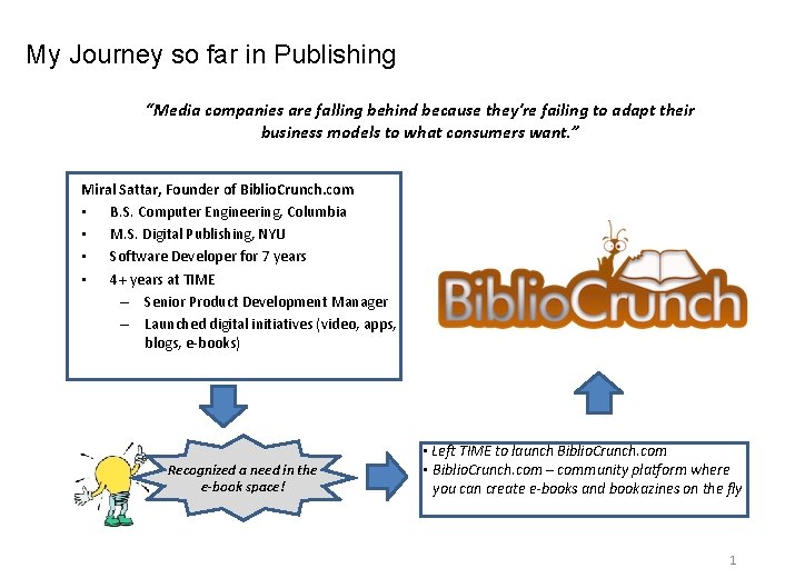 My Journey so far in Publishing “Media companies are falling behind because they're failing