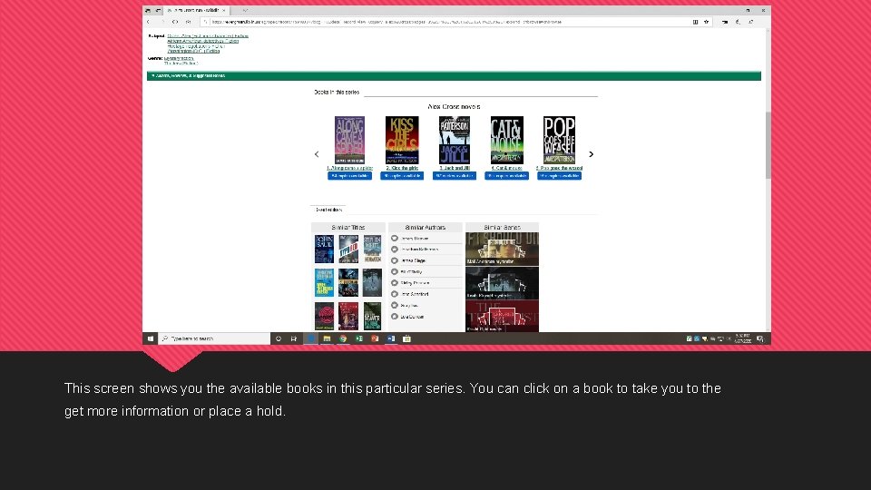 This screen shows you the available books in this particular series. You can click