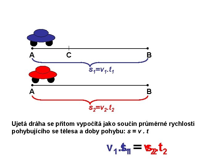 A B C s 1=v 1. t 1 A B s 2=v 2. t