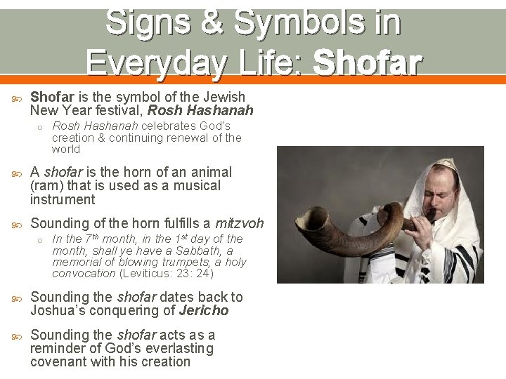 Signs & Symbols in Everyday Life: Shofar is the symbol of the Jewish New