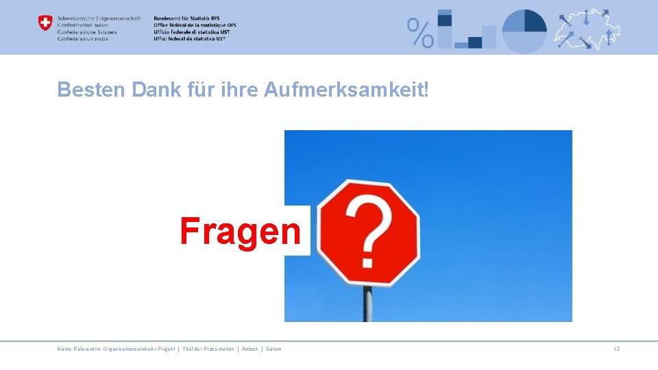 Besten Dank für ihre Aufmerksamkeit! Fragen Name Referent/in, Organisationseinheit / Projekt | Titel der