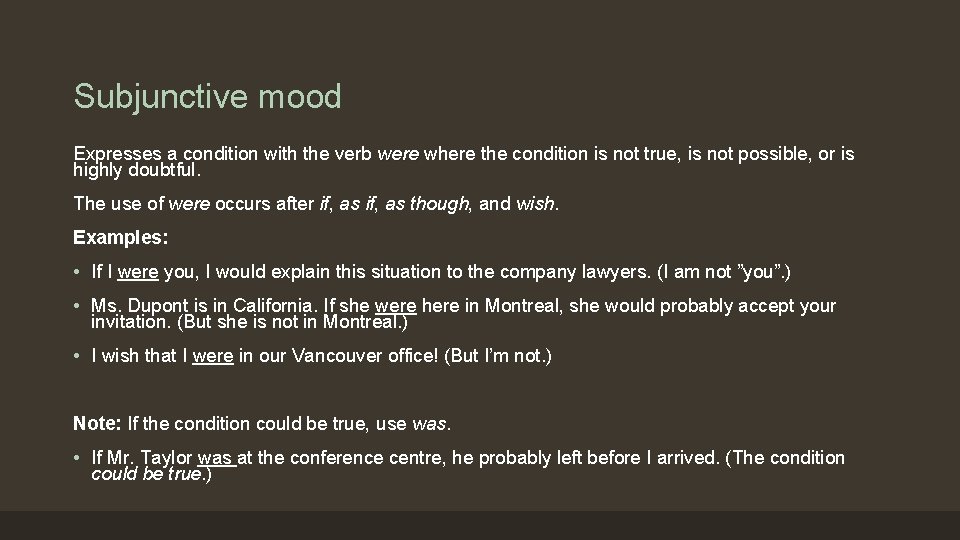 Grammar Moods of Verbs Module 3 Proofreading Prepared