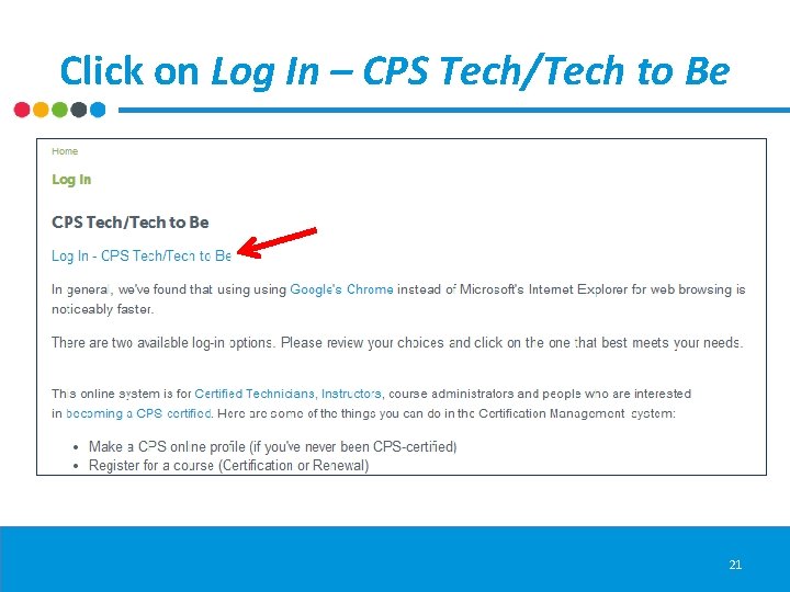 Click on Log In – CPS Tech/Tech to Be 21 