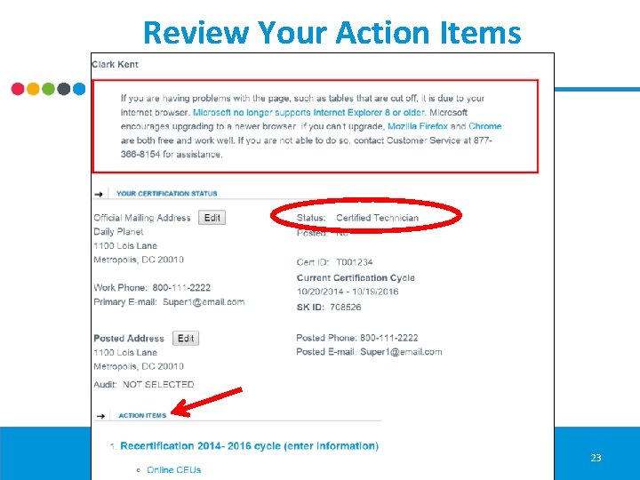 Review Your Action Items 23 