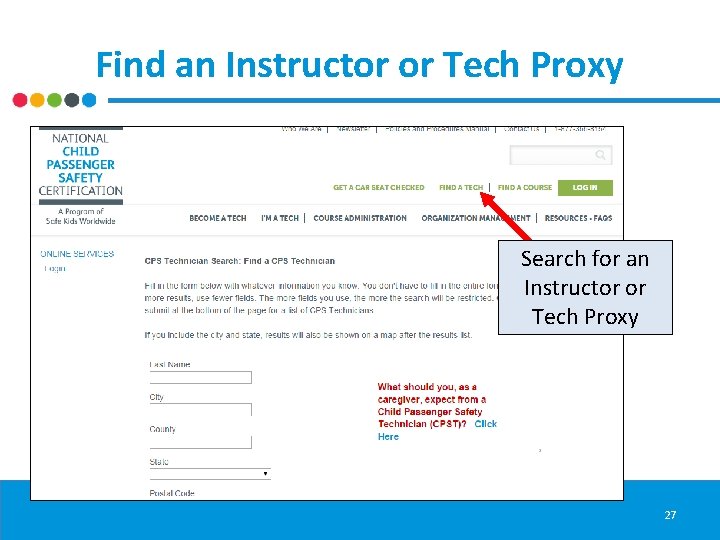 Find an Instructor or Tech Proxy Search for an Instructor or Tech Proxy 27