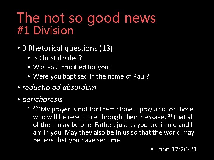 The not so good news #1 Division • 3 Rhetorical questions (13) • Is