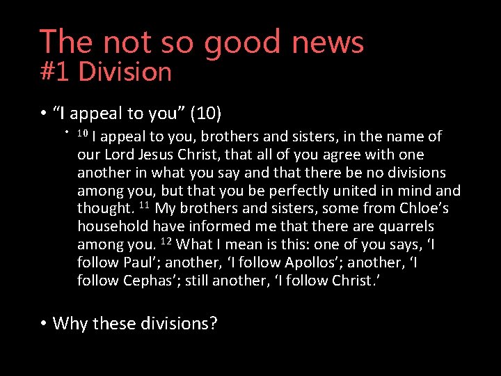 The not so good news #1 Division • “I appeal to you” (10) I