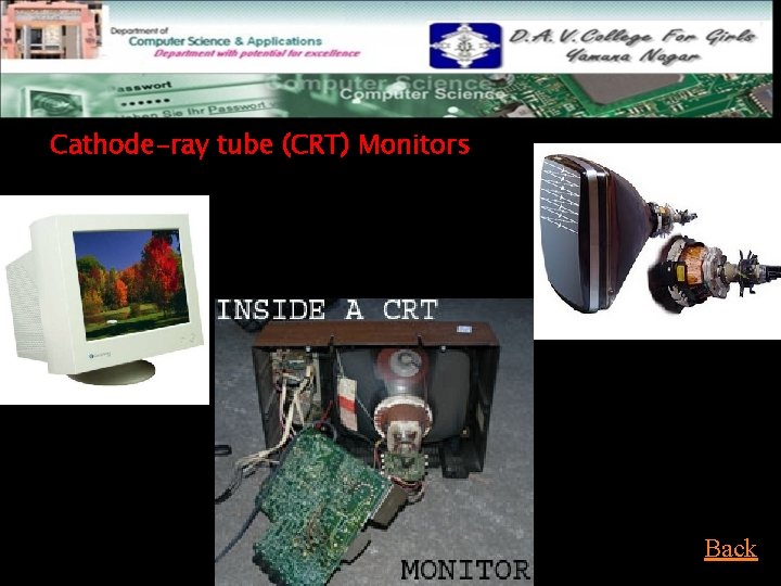 Cathode-ray tube (CRT) Monitors Back 