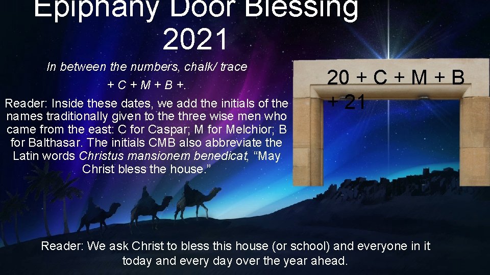 Epiphany Door Blessing 2021 In between the numbers, chalk/ trace + C + M