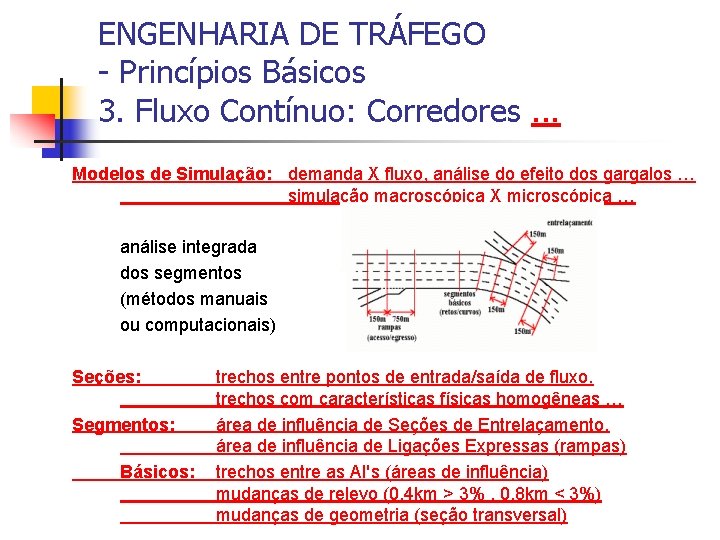 ENGENHARIA DE TRÁFEGO - Princípios Básicos 3. Fluxo Contínuo: Corredores. . . Modelos de