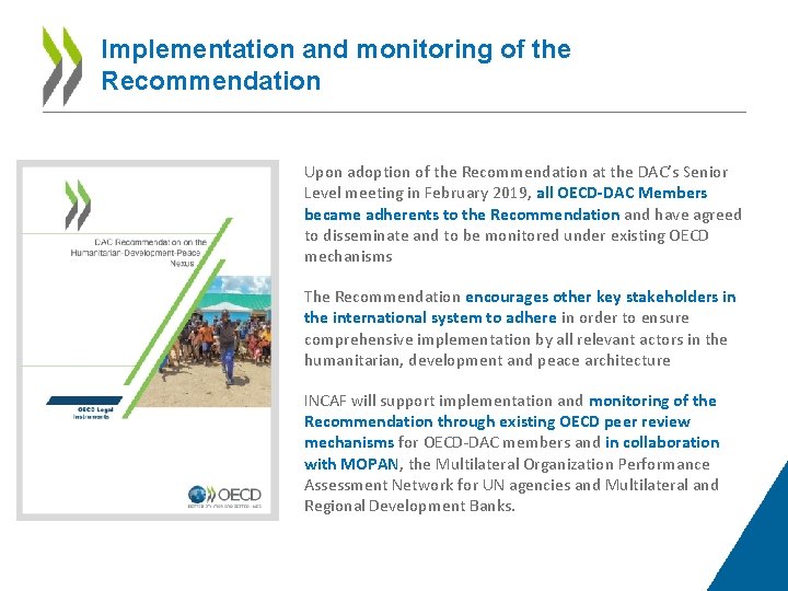 Implementation and monitoring of the Recommendation Upon adoption of the Recommendation at the DAC’s