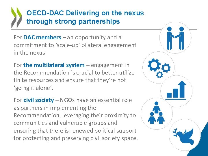 OECD-DAC Delivering on the nexus through strong partnerships For DAC members – an opportunity