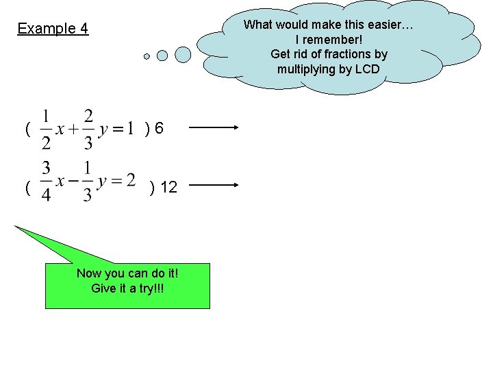 What would make this easier… I remember! Get rid of fractions by multiplying by