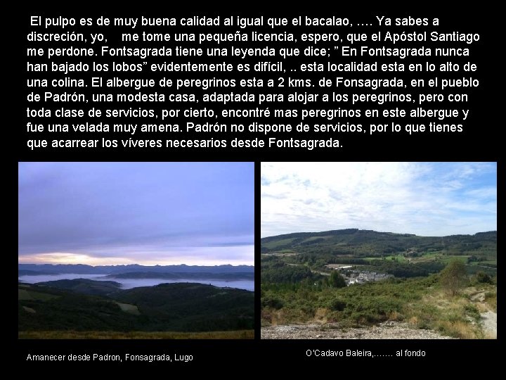 El pulpo es de muy buena calidad al igual que el bacalao, …. Ya