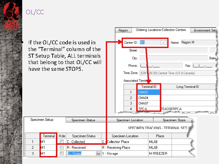 OL/CC § If the OL/CC code is used in the “Terminal” column of the