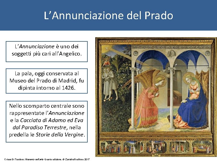 L’Annunciazione del Prado L’Annunciazione è uno dei soggetti più cari all’Angelico. La pala, oggi