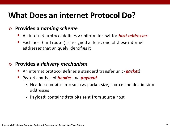 What Does an internet Protocol Do? ¢ Provides a naming scheme § An internet