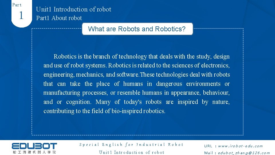 Part 1 Unit 1 Introduction of robot Part 1 About robot What are Robots Part 1 Unit 1 Introduction of robot Part 1 About robot What are Robots