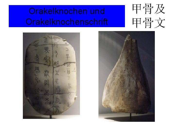 Orakelknochen und Orakelknochenschrift 甲骨及 甲骨文 