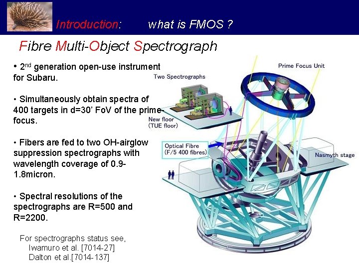 Introduction: what is FMOS ? Fibre Multi-Object Spectrograph • 2 nd generation open-use instrument