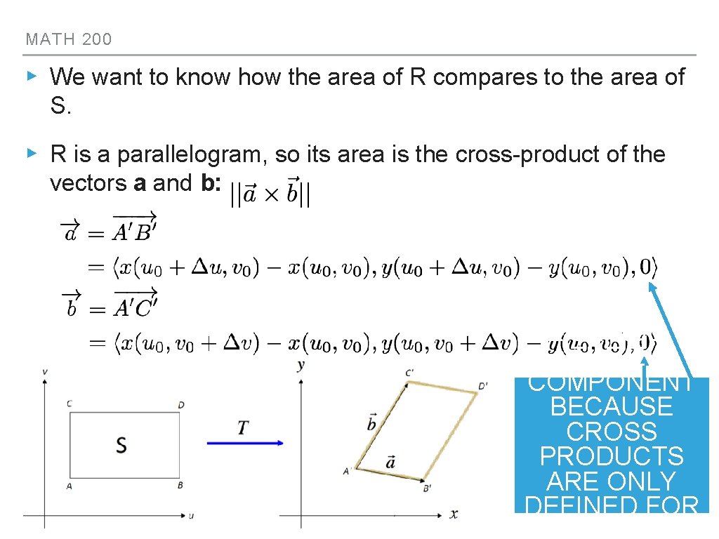 MATH 200 ▸ We want to know how the area of R compares to