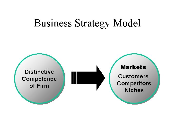 Business Strategy Model Distinctive Competence of Firm Markets Customers Competitors Niches 