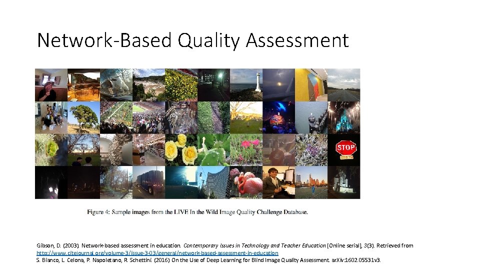 Network‐Based Quality Assessment Gibson, D. (2003). Network-based assessment in education. Contemporary Issues in Technology