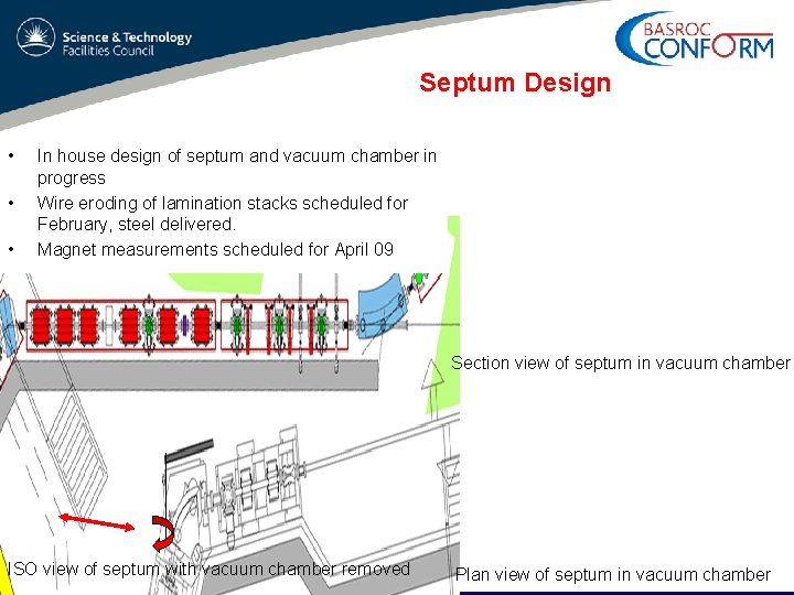Septum Design • • • In house design of septum and vacuum chamber in