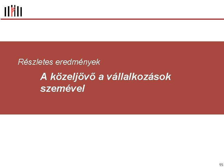 Részletes eredmények A közeljövő a vállalkozások szemével 15 