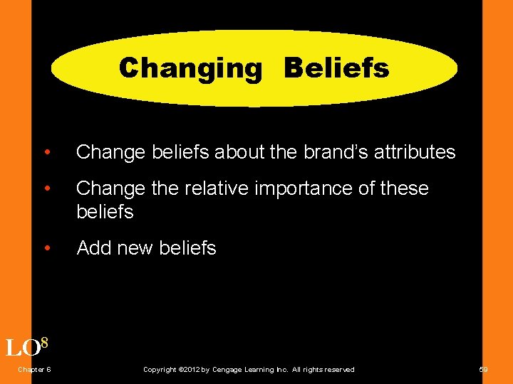 Changing Beliefs • Change beliefs about the brand’s attributes • Change the relative importance