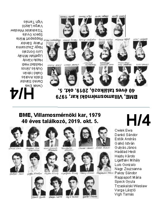 BME, Villamosmérnöki kar, 1979 40 éves találkozó, 2019. okt. 5. Cwiek Ewa Dankó Sándor