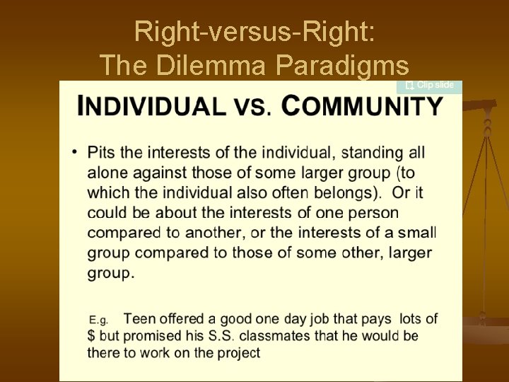 Right-versus-Right: The Dilemma Paradigms 