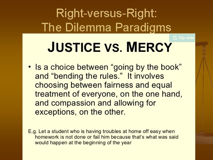 Right-versus-Right: The Dilemma Paradigms 