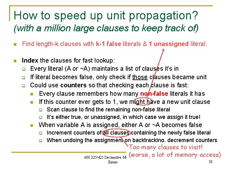 How to speed up unit propagation? (with a million large clauses to keep track