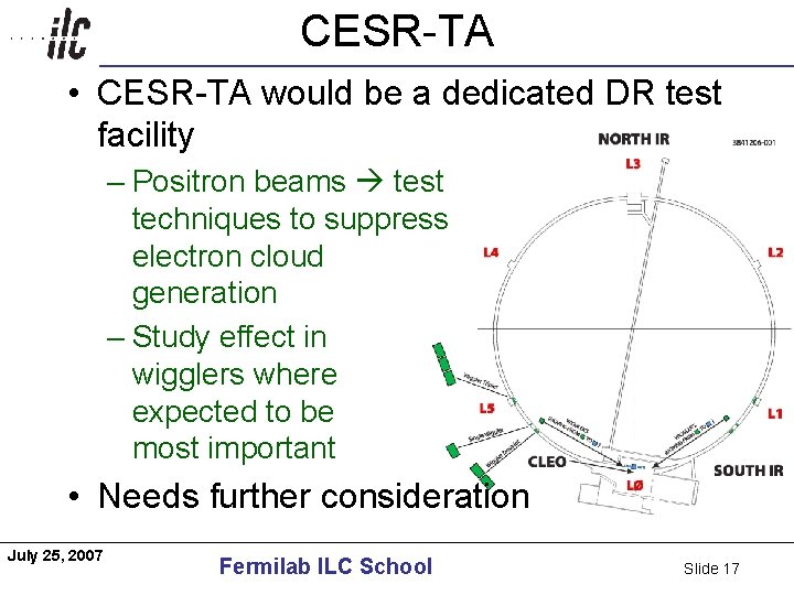 CESR-TA Americas • CESR-TA would be a dedicated DR test facility – Positron beams