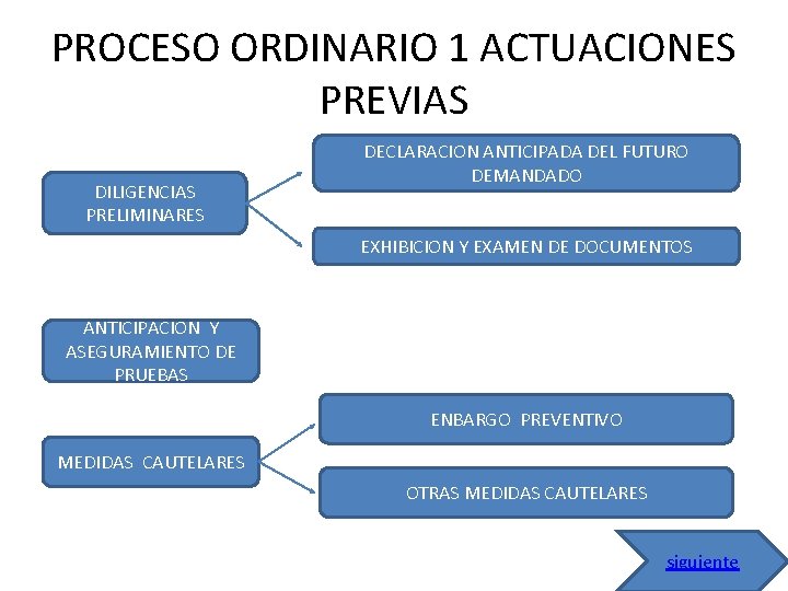 PROCESO ORDINARIO 1 ACTUACIONES PREVIAS DILIGENCIAS PRELIMINARES DECLARACION ANTICIPADA DEL FUTURO DEMANDADO EXHIBICION Y