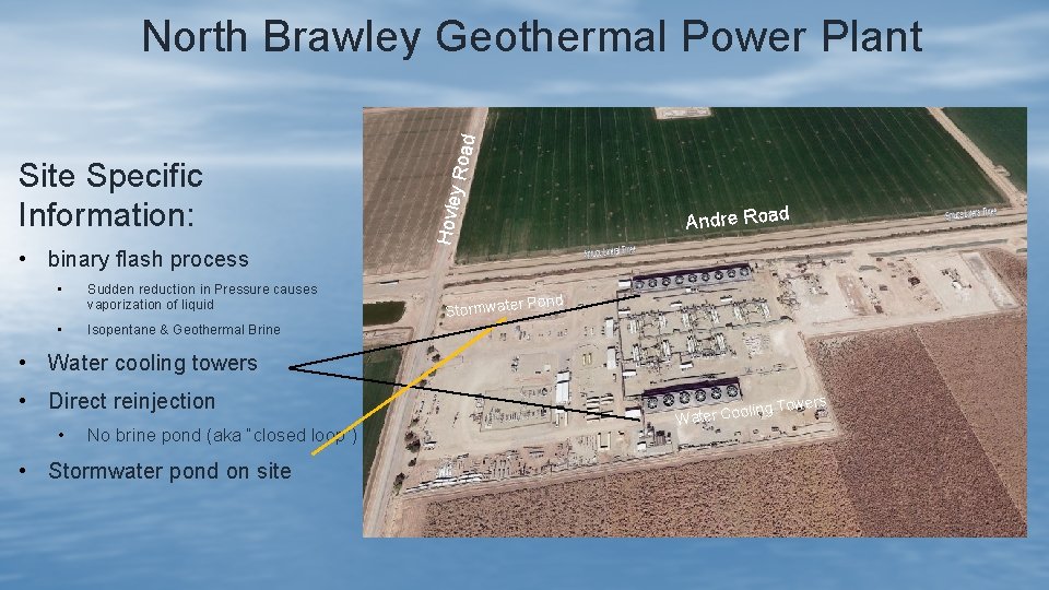 Site Specific Information: Hovle y Roa d North Brawley Geothermal Power Plant Andre Road