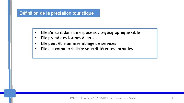 laboration dune prestation touristique PNF BTS Tourisme 15032019