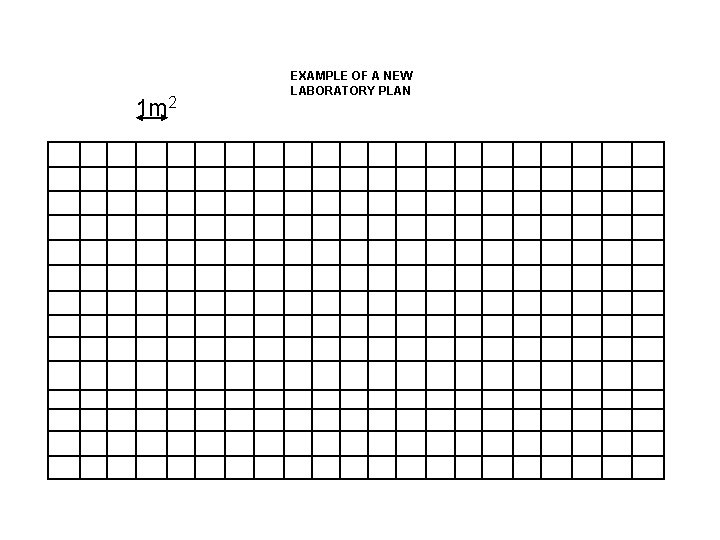 1 m 2 EXAMPLE OF A NEW LABORATORY PLAN 