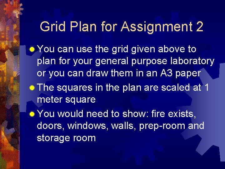 Grid Plan for Assignment 2 ® You can use the grid given above to