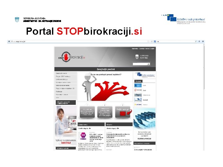 REPUBLIKA SLOVENIJA MINISTRSTVO ZA NOTRANJE ZADEVE Portal STOPbirokraciji. si 