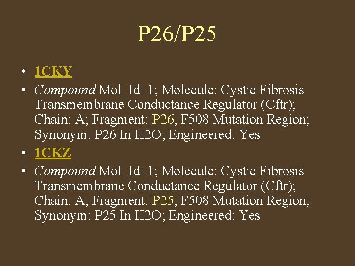 P 26/P 25 • 1 CKY • Compound Mol_Id: 1; Molecule: Cystic Fibrosis Transmembrane