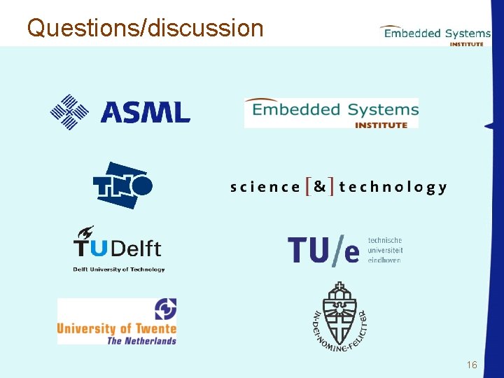Questions/discussion 16 