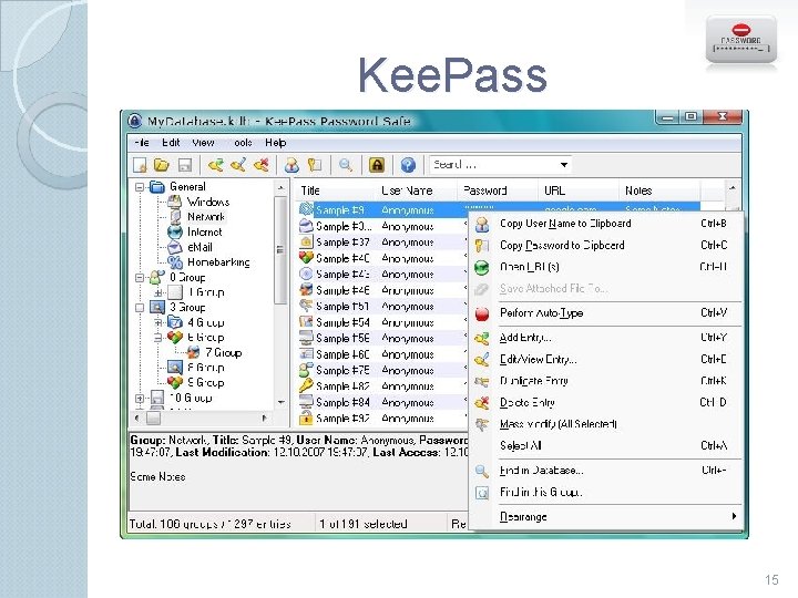 Kee. Pass 15 